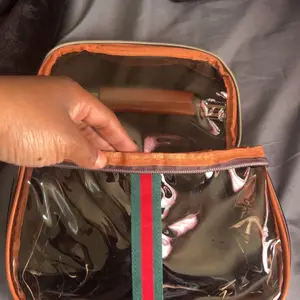 New Retro Vintage Vanity Bag, Capacity Makeup Organizer for Women, Ladies Travle Storage Case, Transparent Toiletry Bag, Portable Skincare Storage Case (Brown)