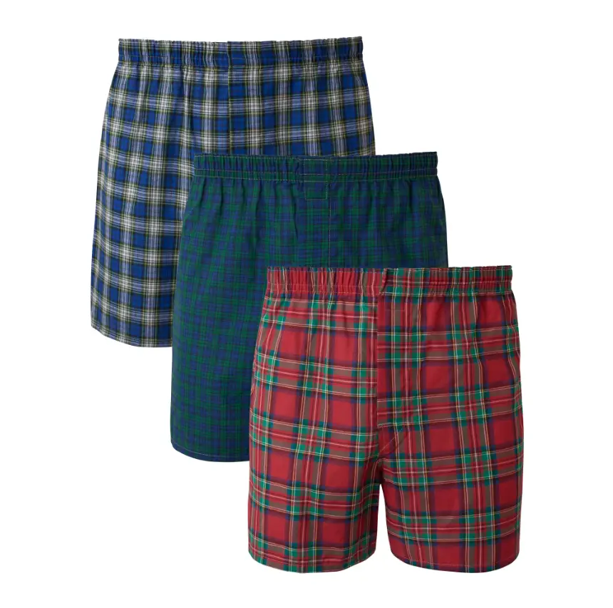 Hanes Men's Woven Boxers, 3 Pack Hanes Men's Woven Boxers, 3 Pack