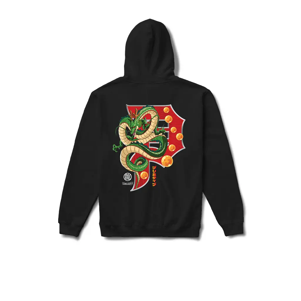 Primitive Skateboarding Men's x Dragon Ball Z Wish Dirty P Graphic Hoodie, Pullover in Jersey Cotton with Kangaroo Pocket