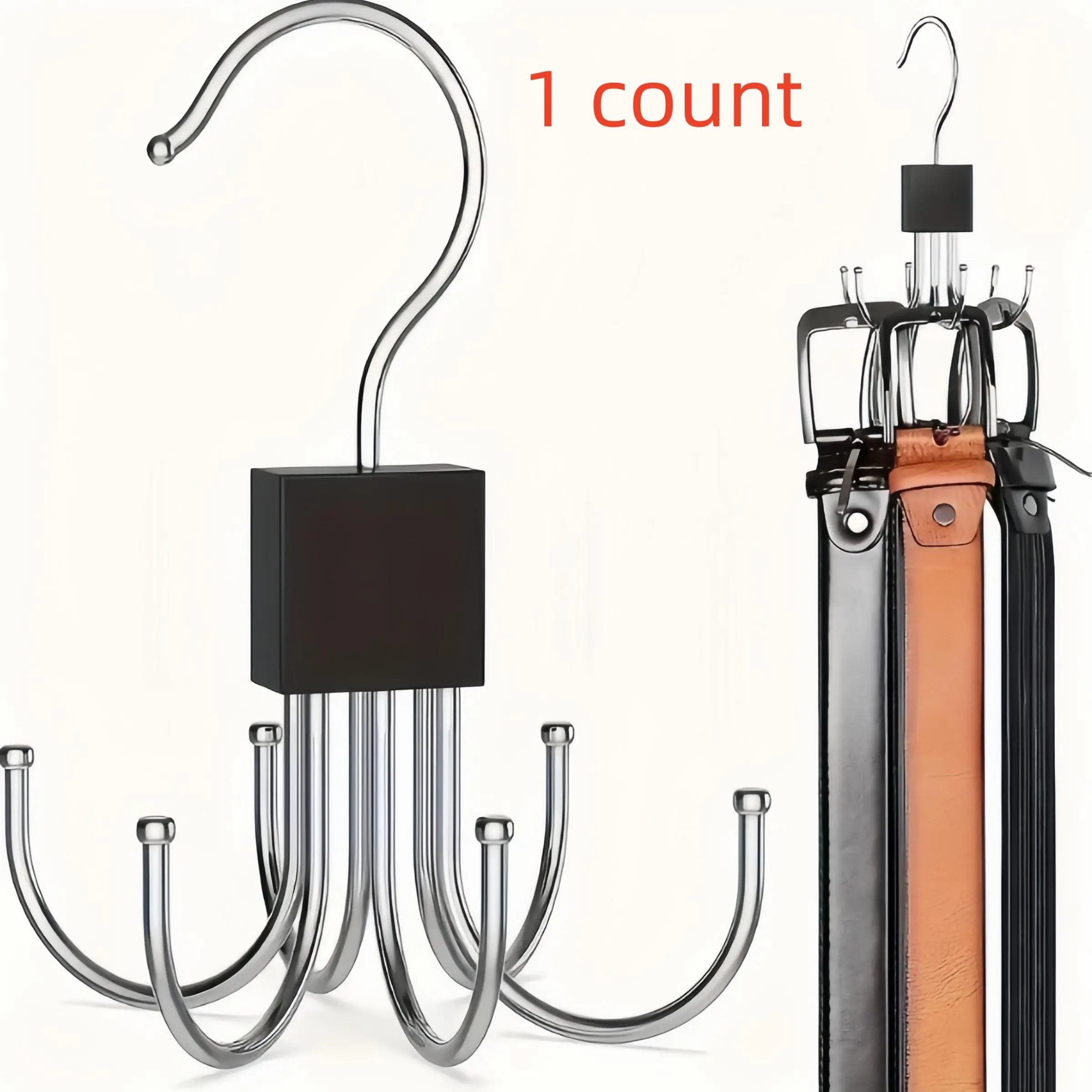 360° Rotating Belt Rack, 1 Count Durable Scarves Storage Hanger Rack, Home Organizer for Belts Scarves Ties, Scarf Hanger, Multifunctional Hanger, Space Saving Hanger, Closet Organizer Hangers, Closet Organizers And Storage