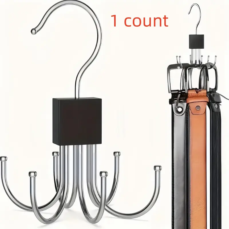 360° Rotating Belt Rack, 1 Count Durable Scarves Storage Hanger Rack, Home Organizer for Belts Scarves Ties, Scarf Hanger, Multifunctional Hanger, Space Saving Hanger, Closet Organizer Hangers, Space Saver Hangers, Closet Organizers And Storage