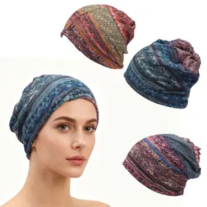 3 Pieces Women’s Baggy Loose Slouchy Chemotherapy/Cancer Treatment Beanie Hat with Scarf