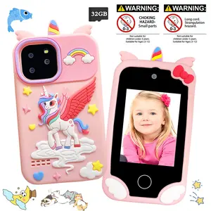 Kids Learning Toy Phone, Learning Tool, 2.8-Inch Touch Screen, Dual Cameras, Dinosaur Unicorn Patterns, Fun Games, Capture Life Moments, Gift For Boys Girls Ages 3-12