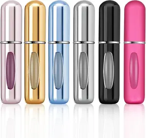 6 Pack Portable Perfume Travel Refillable Bottle, Travel Size Cologne Atomizer Dispenser, Pocket Purse Perfume On The Go Container, Spray Bottles For Traveling 5ml