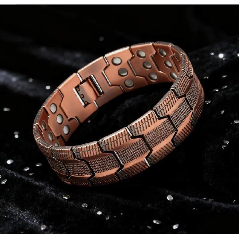 Copper  for Men, 3X Ultra Strength Magnetic , 99.99% Pure Copper with 3500 Gauss Neodymium Magnets, Adjustable charm jewelry gift therapy  copper jewelry christmas party  boho style bangle  exquisite elegant light luxury jewelry gift high-end bracelet
