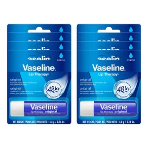 Vaseline Lip Therapy Original Petroleum Jelly - 0.16 oz Lip Balm - Pack of 8