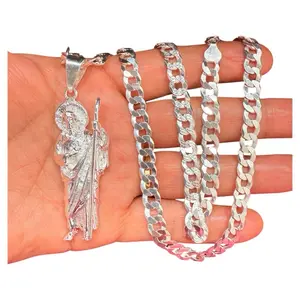 Saint Jude Thaddeus, Pure Mexican Silver Necklace