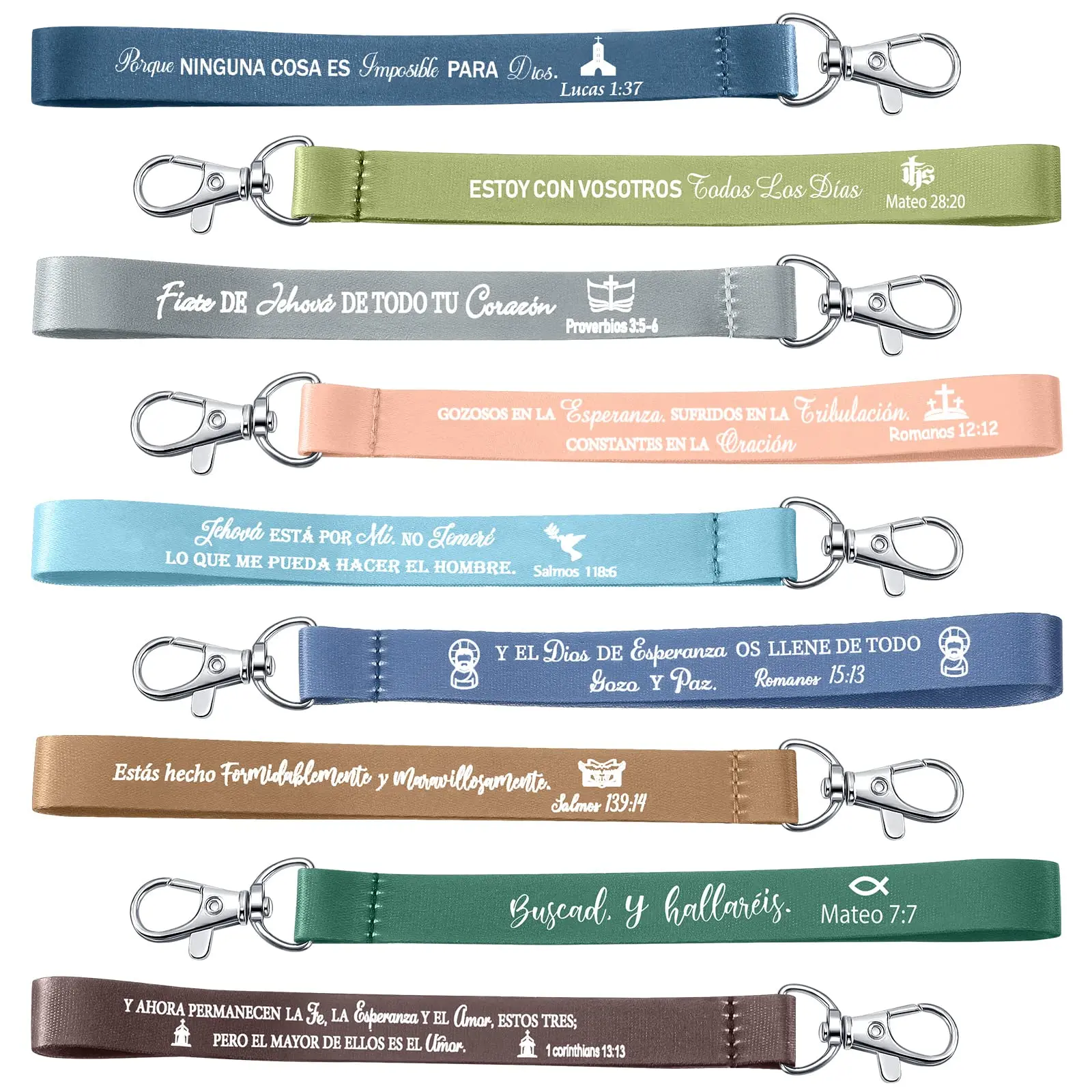 45Pcs Bible Verse Keychains Wristlet Christian Trendy Keychains for Men Women Bags Backpacks Keys Inspirational Gifts for Sunday School Baptism Gift Religious Party Favors