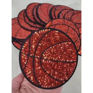 Large Basketball Sequin Iron On Patch