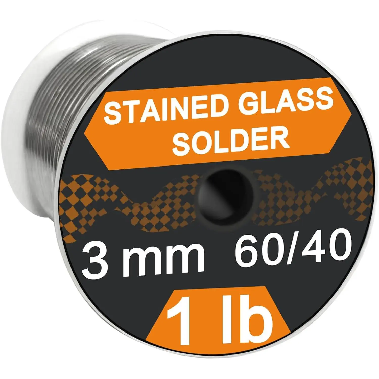60/40 Ratio Tin-Lead Alloy Solder Spool for Stained Glass Soldering, 3 mm (3mm Diameter) 1 lb, 1/8" Thick Professional Welding Accessory, Low Smoke, Fast Flow, Low Environmental Harm, No Pungent Odor for Strong Joints