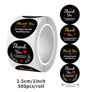 500 Sheets Thank You Stickers Roll, Decorative Stickers, Handmade Party Gift Baking Packaging Seals, Craft Scrapbook Envelope Decor, Business Wedding Birthday Baby Shower