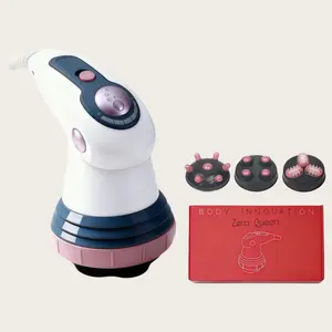 Zero Queen Handheld Body Massager with 3 Massage Heads and 3 Washable Pads - Target Abdomen/Waist/Arms/ Easy to Clean