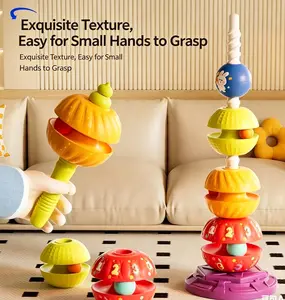 Baby Rainbow Spinning Stacking Tower Toddler Sensory Early Educational Toy