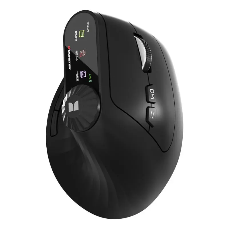 Monster Airmars M2 MAX 縦型ワイヤレスマウス Monster-M2 MAX Ergonomic Vertical Mouse, Bluetooth & 2.4G Knob