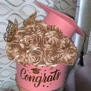 Graduation Rose Box, Decorative Gift Box for High School & College Graduation Celebrations