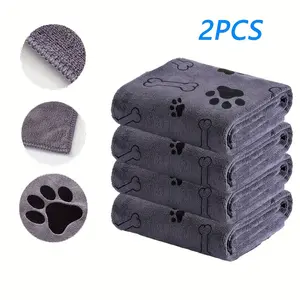2pcs Dog & Bath Towel Suitable for Bathing and Grooming - Quick-Dry Absorbent Microfiber Towels with Soft Suitable for Pets, Bathing, Grooming, Swimming - Suitable for Dogs and Cats