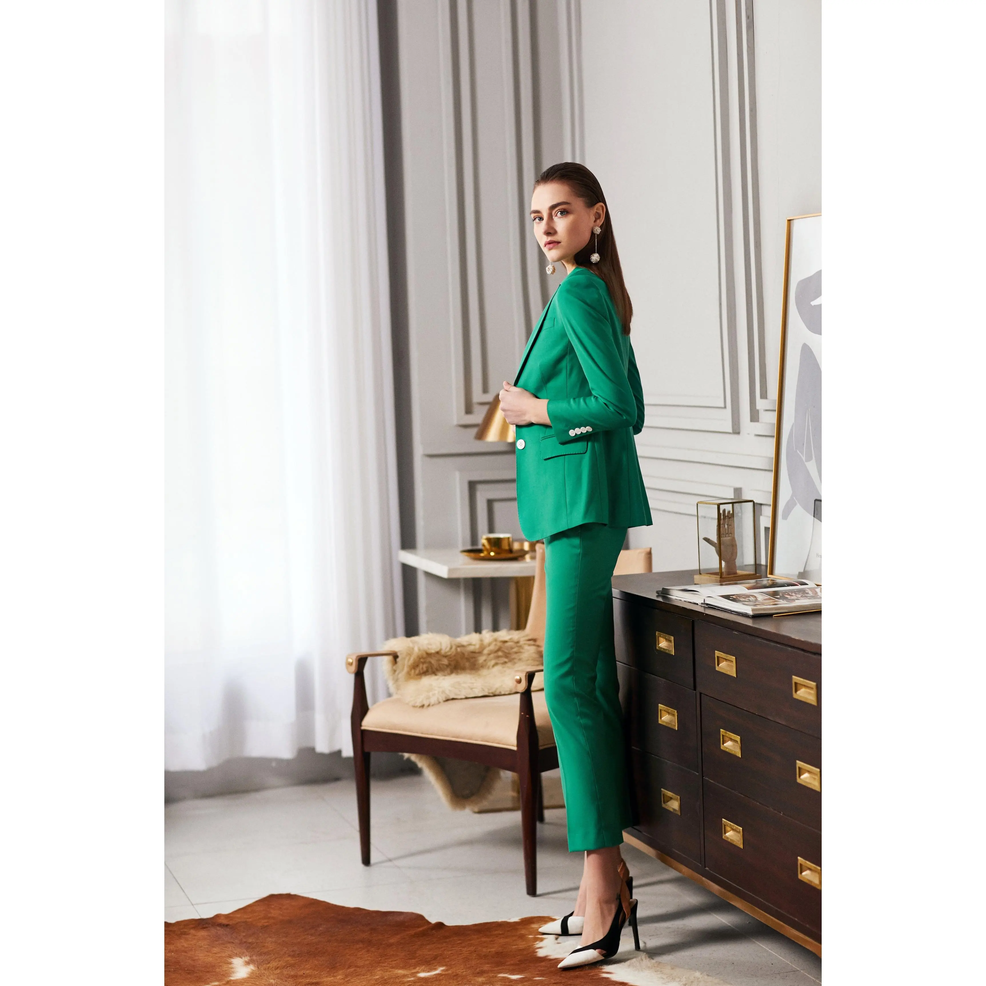 Emerald Executive Power Pantsuit