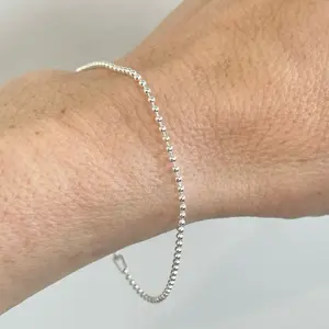 Sterling Silver 925 XSmall Ball Bracelet 7” Dainty, thin , lightweight bracelet