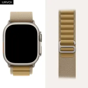 URVOI Alpine loop for Apple Watch Ultra 3 2 Strap series 11 10 9 87 SE Titanium colored G-hook closure band woven polyester for iWatch 49mm Wristband Smartwatch Strap