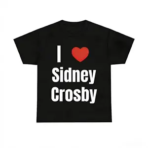 Game Day Clothing Cotton TShirt I Heart Sidney Crosby for Fans With Graphic Design