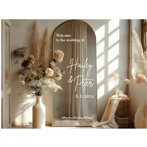 Custom Wedding Mirror Decal, Personalized Welcome Sign, Personalized Vinyl Sticker for Mirror, Reception Decor