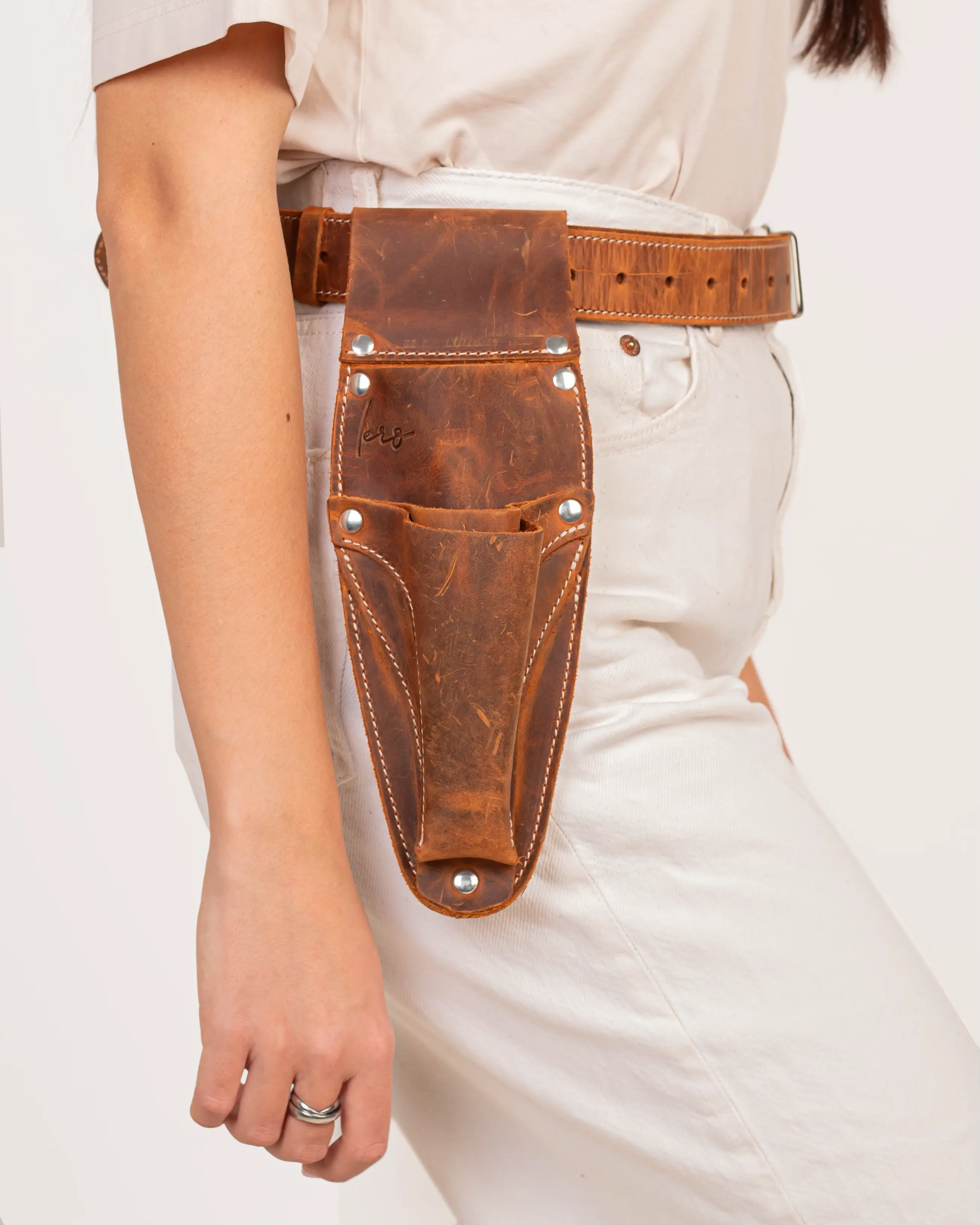 Hori Hori Belt — Engraved Leather Tool Belt