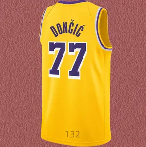 Luka Dončić Men's Classic-Design Sleeveless stitched Basketball Jerseys Gold shirt