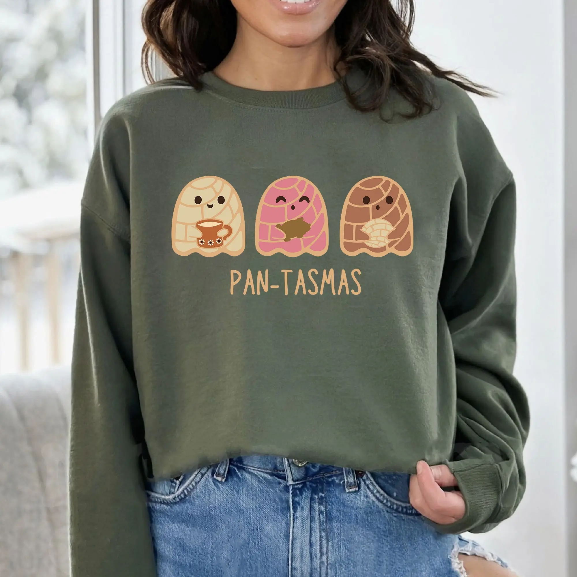 Pantasmas Ghost Sweatshirt, Cute Ghost Conchas Shirt, Funny Spooky Conchas Crewneck Sweatshirt, Concha Lovers Gift, Mexican Ghost Shirt, Halloween - Chirstmas Shirt