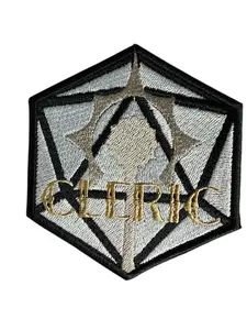 Cleric D&D Embroidery Patch 3.87" x 3.43" - Detailed Design for D&D Enthusiasts and Cleric Fans Ideal for Bags Backpacks