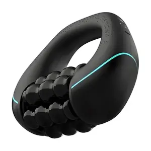 Electric Handheld Rolling Massager, Multifunctional 3 Speed Deep Tissue Percussive Massager with 6 Rotating Bars, Rechargeable Full Body Muscle Roller for Back Shoulder Leg Soreness Relief & Blood Circulation