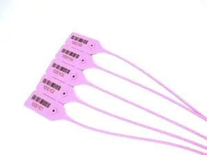 Plastic Pull Up Seals 400mm Adjustable Pink – 100 Pack Tamper Evident Security Seals
