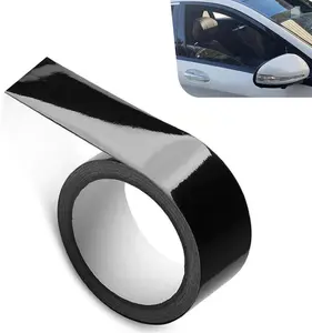 Glossy Black Car Trim Tape, ."x .ft ScratchResistant Auto Detailing Tape, Waterproof Auto Body Decorative Strip for Bumper, Side Skirt, Trunk Edge, Universal for Most Cars (Black)