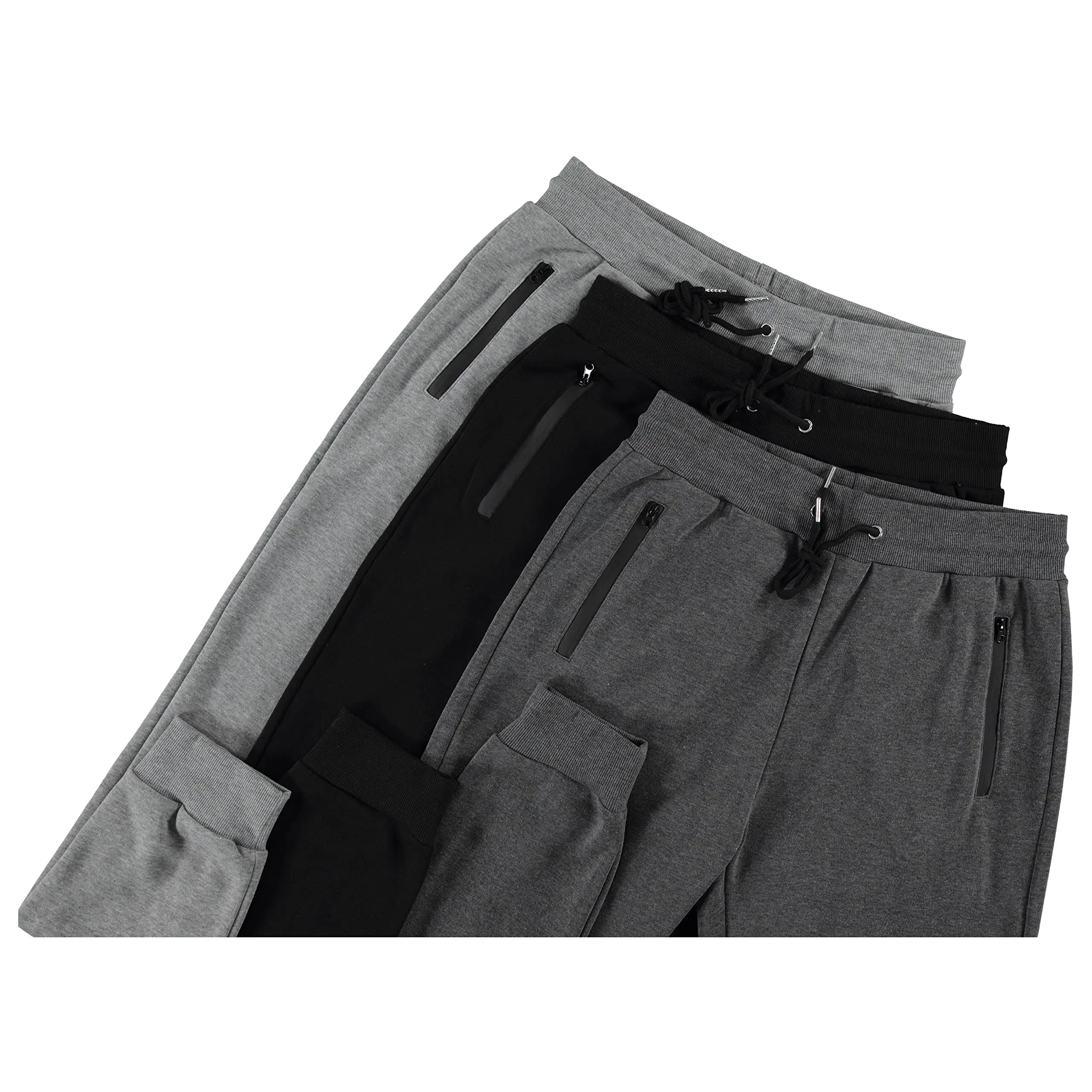 PURE CHAMP Mens 3 Pack Fleece Active Athletic Workout Jogger Sweatpants for M...