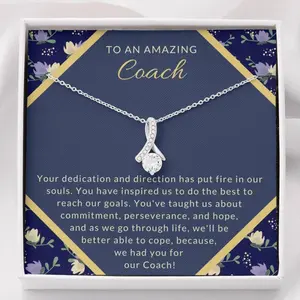 Personalized Dainty Ribbon Necklace, Cheer Coach, Cheer Coach Gift, Cheerleading Coach, Coach Gift, Gift for Coach, Cheerleader Coach, Coach Thank You