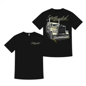 180g[100%cotton]Stay Loaded Truck Shirt, Heavy Haulin Semi Truck Graphic Shirt, Big Rig Driver Apparel for Truckers and Diesel Lovers, Road Trip Gift Shirt for Father's Day or Birthday