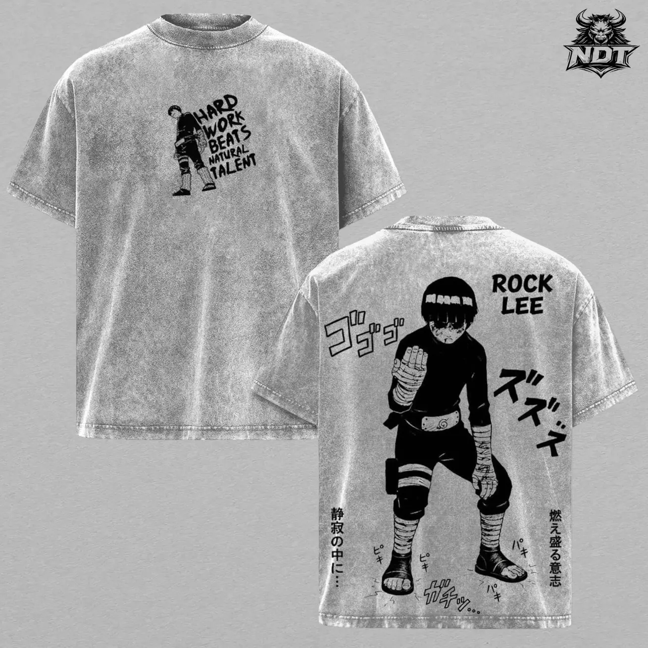 Rock Lee Oversized Anime T-Shirt, Naruto Streetwear Tee, Lee Graphic Washed Cotton Shirt, Hard Work Taijutsu Aesthetic Outfit, Unisex Casual Drip, Gift For Anime Fans 6H7