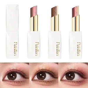Long Lasting Fit Tri Color Eyeshadow Stick High Pigment Smooth Highlight Transition Outline Layered 3D Eye Makeup Easy To Apply