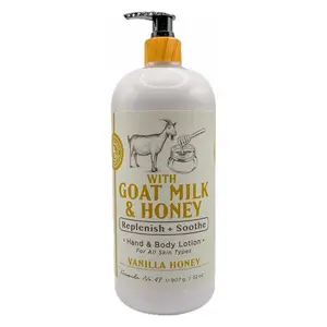 Goat Milk & Honey Vanilla Honey Hand & Body Lotion – 32oz / 907g ,. Gentle Moisture