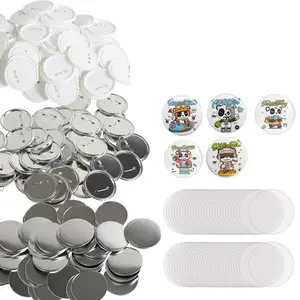 VEVOR 500 Sets 1.25 inch 32mm Pin Back Button Parts, DIY Round Button Badge Parts, Set Includes Metal Top, Plastic/Metal Button, Clear Film, and Blank Paper For Gifts Presents, Machine NOT IncludedVEVOR Super Brand Day