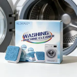 Washing Machine Cleaner Descaler 12 Pack Deep Cleaning Tablets For HE Front Loader & Top Load Washer, Septic Safe Eco-Friendly Deodorizer, Clean Inside Drum and Laundry Tub Seal