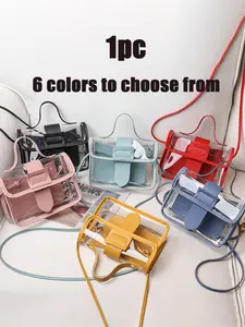 Transparent PVC Crossbody Bag, Jelly Shoulder Bag, Fashionable Crossbody Bag, Fashion Beach Shoulder Crossbody Bag, Waterproof Sandproof Transparent Purse, Crossbody Clutch Purse, Stylish Versatile Bag