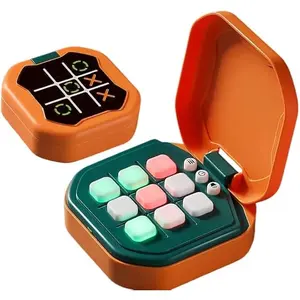 Multi-in-one Handheld Digital Tic Tac Toe Bolt Game with Silent Mode Tic Tac Toe Game Portable Learing Toy Gift for Kids & Adults and Educational Boys and Girls (Orange)