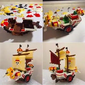 Magic Block One P Building Kits - Pirate Ship Building Blocks Series - Small Particle Ornaments for Creative Assembly and Decoration