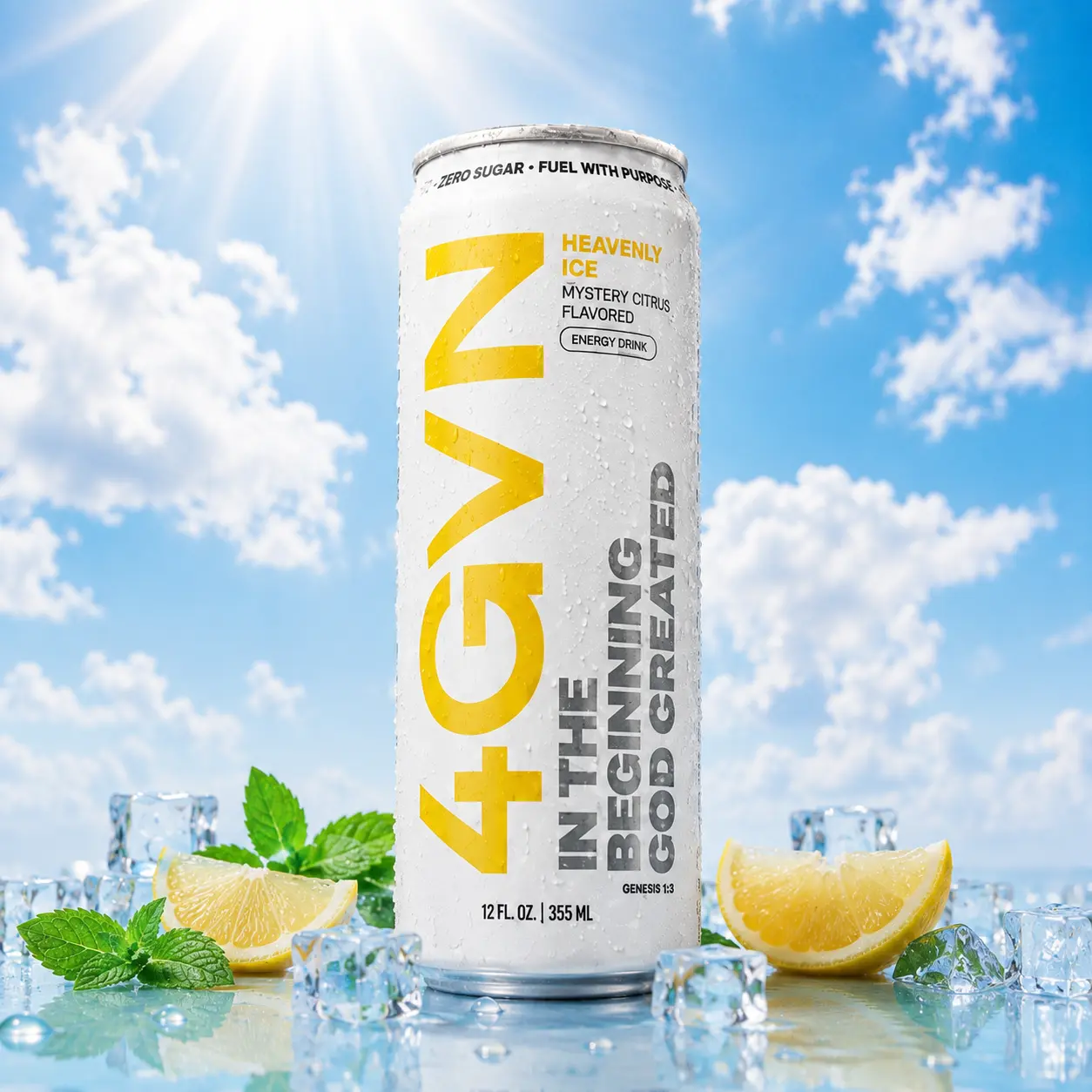 Heavenly Ice - Mystery Citrus 4GVN Energy Drink | Zero Sugar | 200mg Caffeine