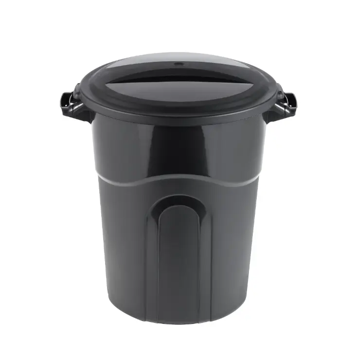 20 Gallon Heavy Duty Plastic Garbage Can with Included Lid, Black