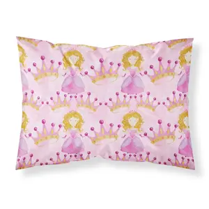 Carolines Treasures  Watercolor Princess & Crown Fabric Standard Pillowcase