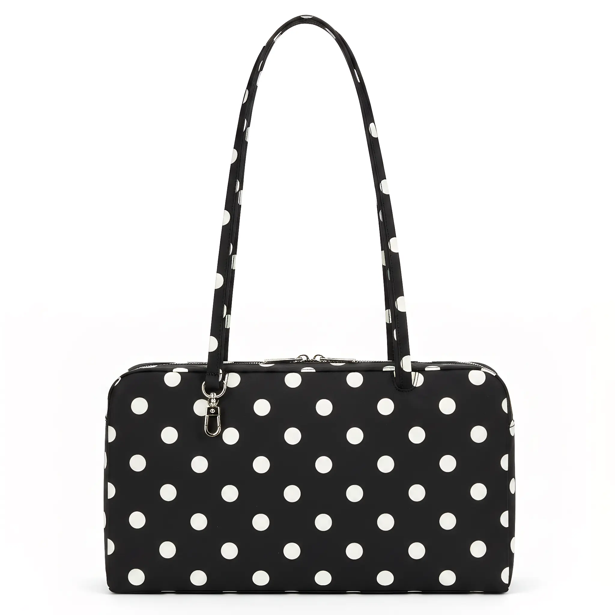 HONITTY Women's Casual Chic Polka Dot Nylon Slouchy Tote Bag - High-Capacity Bowler Hobo Design Shoulder Bag for Travel, Work