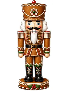 Gingerbread Nutcracker Sign, MF-W-0022, Sign For Wreath, 14” Wood Wreath Sign