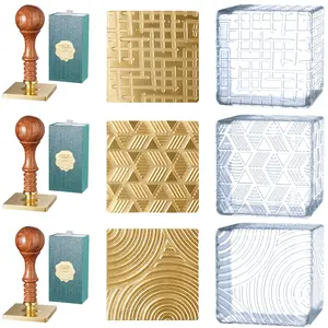 NiHome Ice Cube Stamp for Cocktails, Copper Ice Press Stamps w/Brass Head & Solid Wooden Handle Gift Packaging, Easy-to-Use for Cocktails Whiskey, Party Drinks, Home Bar, Holiday Events (3 Patterns)