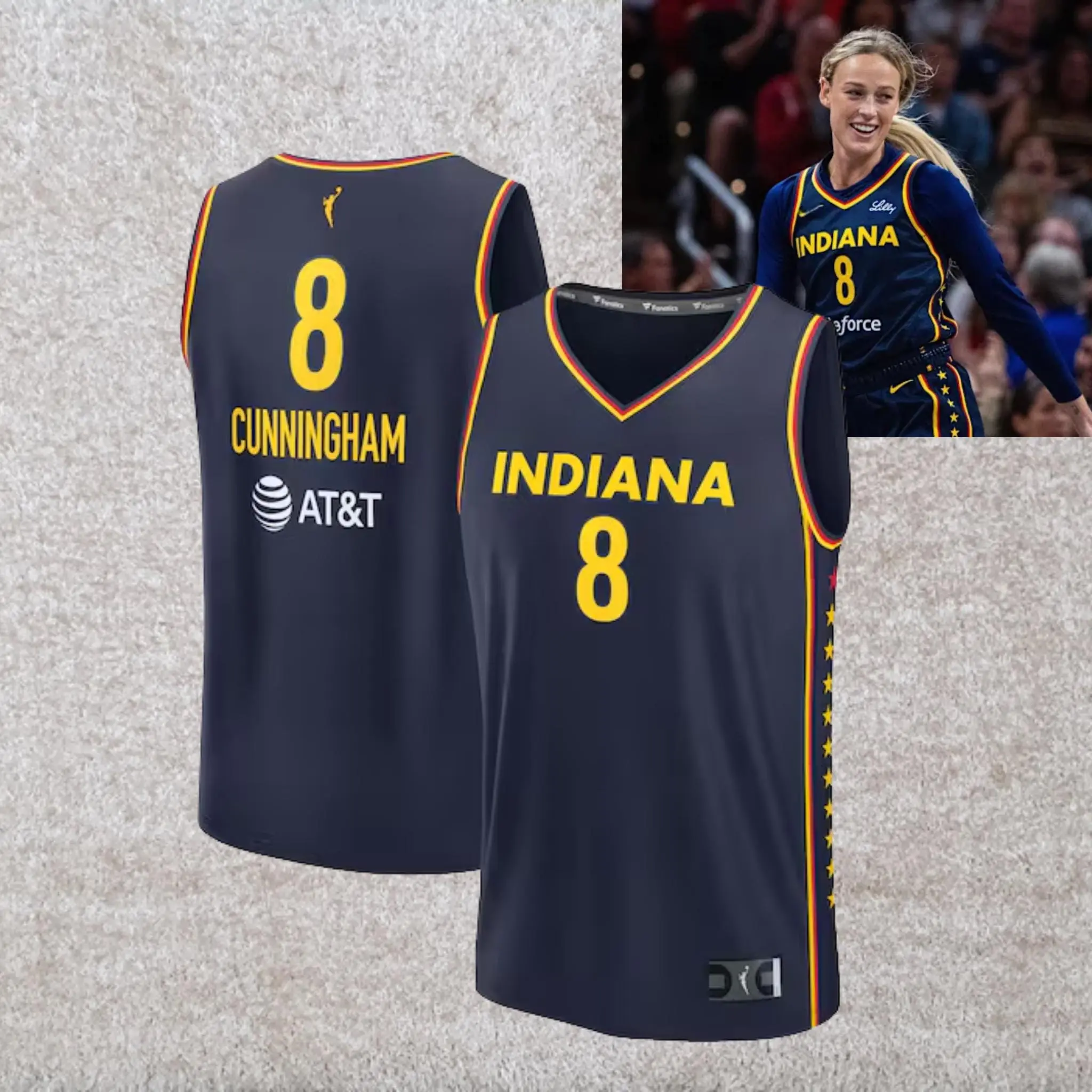 Indiana 8 Women’s Basketball Jersey, Cunningham Inspired Navy Sleeveless Sports Top, Basketball Fan Game Day Jersey, Gift for Women